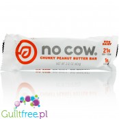 No Cow Bar, Chunky Peanut Butter wegański baton białkowy 21g białka, 17g błonnika