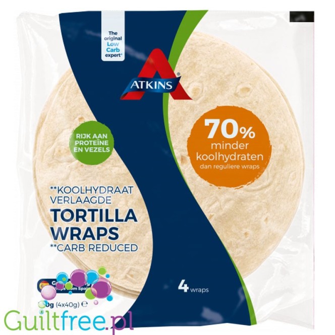 Atkins tortille niskowęglowodanowe, 70% mniej węglowodanów
