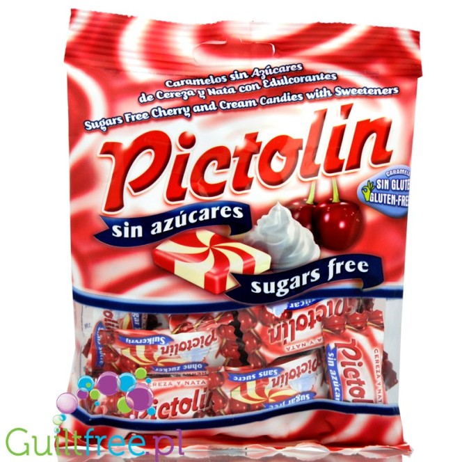 Pictolin wiśniowo-śmietankowe cukierki bez cukru