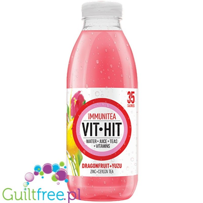 VIT HIT Immunitea Dragonfruit & Yuzu low calorie vitamin drink with ceylon tea and zinc