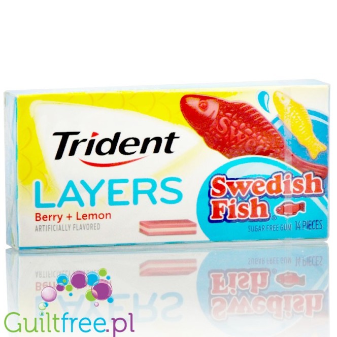 Trident Layers Swedish Fish Berry & Lemon trójwarstwowa guma bez cukru