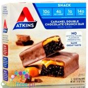 Atkins Snack Caramel Double Chocolate Crunch Bar - Carbohydrate low caramelized chocolate bar with chocolate caramel filling