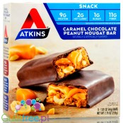 Atkins Snack Caramel Chocolate Peanut Nougat Bar - Low Carbbon Peanuts with Peanuts, Caramelized Chocolate and Nougat in Chocola