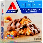 Atkins Snack Caramel Chocolate Nut Roll - PUDEŁKO x 5 batonów