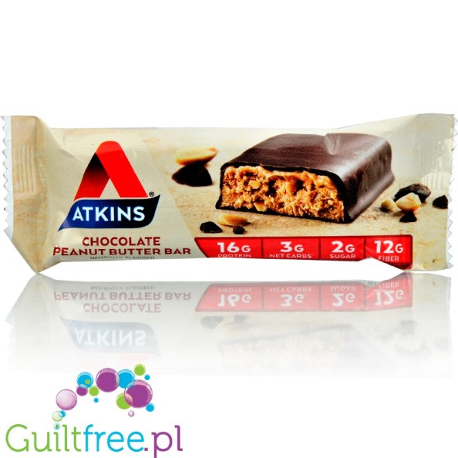 Atkins Meal Chocolate Peanut - Czekolada & Masło Orzechowe, baton 17g białka, 9g błonnika