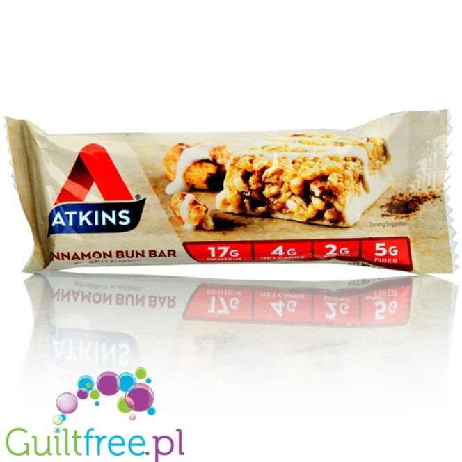Atkins Meal Cinnamon Bun - Cynamonowa Drożdżówka, baton 16g białka, 3g węglowodanów