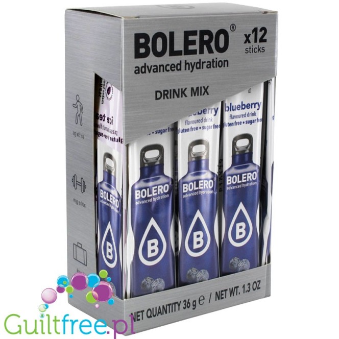 Bolero Sticks Stevia Blueberry, instant drink, 12 sachets