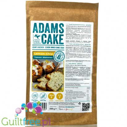 Adam's Cake Cytryna & Chia - bezglutenowe proteinowe ciasto Adama, mix do wypieku