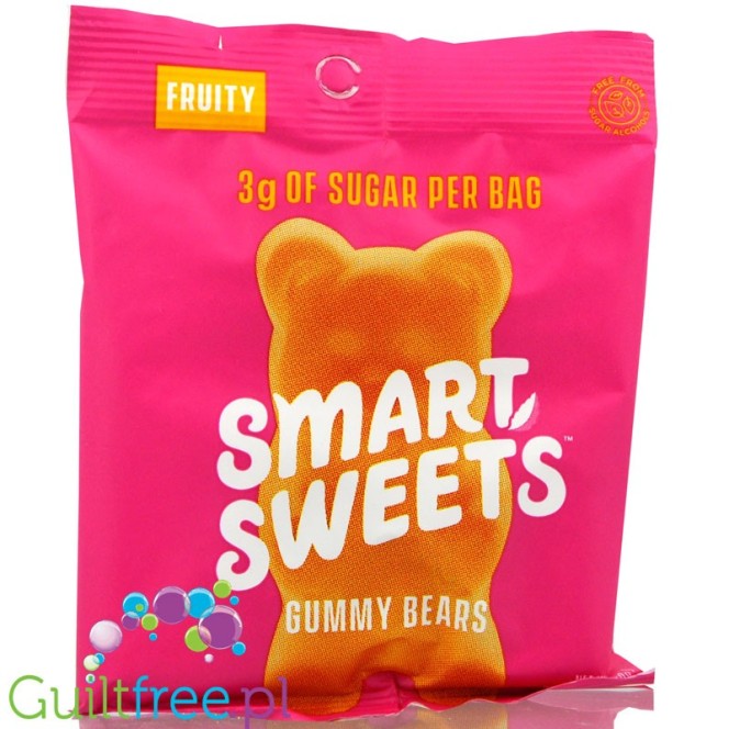 Smart Sweets Fruity Bears - żelki misie bez cukru i bez maltitolu, ze stewią