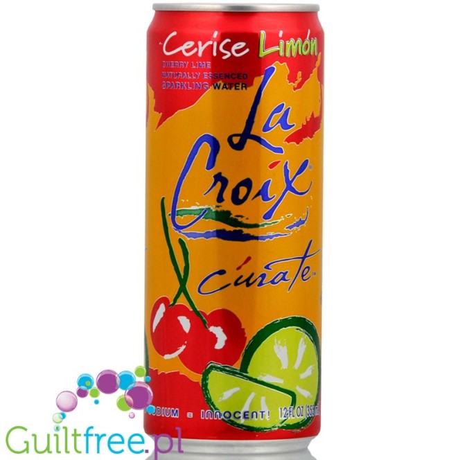 La Croix Curate Cherry Lime - naturalnie aromatyzowana woda smakowa bez cukru i bez słodzików (Wiśnia & Limonka)