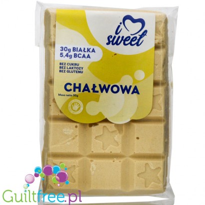 iLoveSweet Chałwowa - biała czekolada białkowa z erytrolem