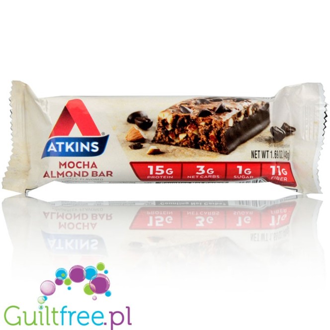 Atkins Meal Mocha Almond low sugar protein bar without maltitol