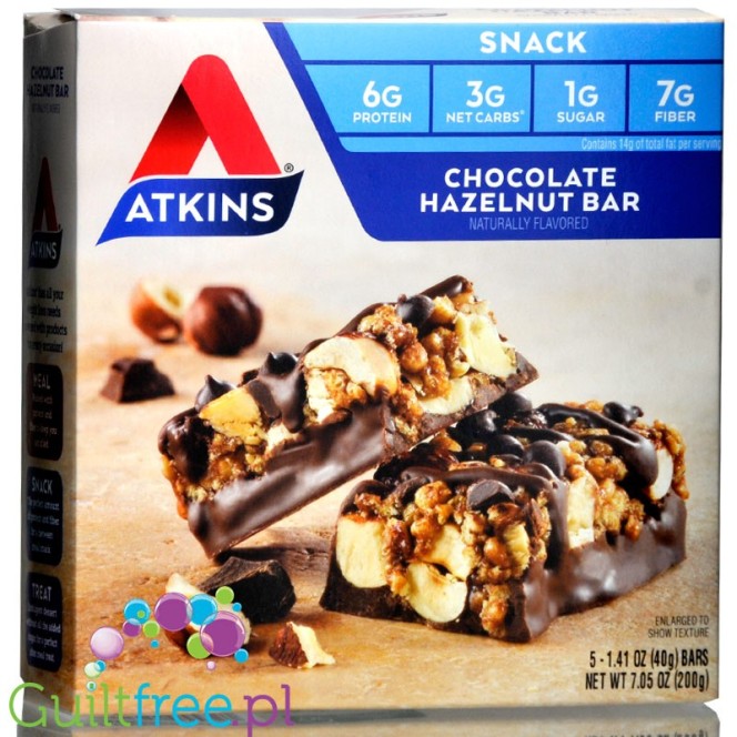 Atkins Snack Chocolate Hazelnut, pudełko x 5 batonów