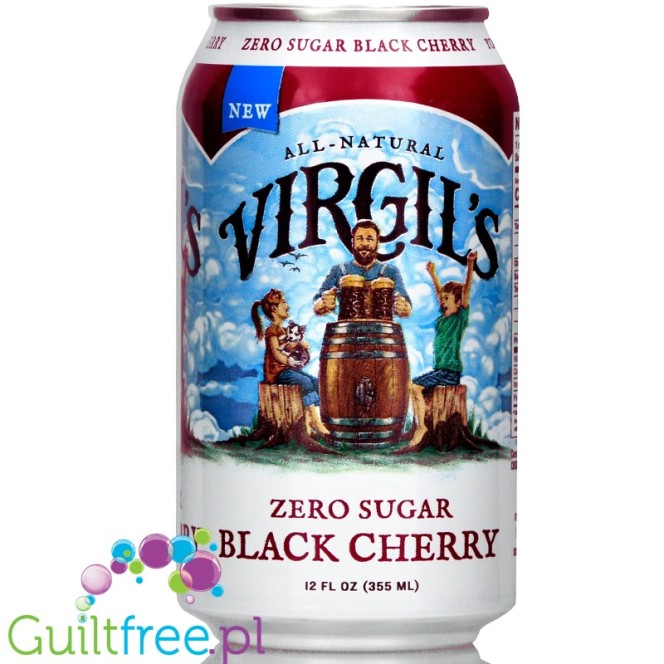 Virgil's Zero Black Cherry - naturalny napój zero kalorii bez cukru ze stewią i erytrolem
