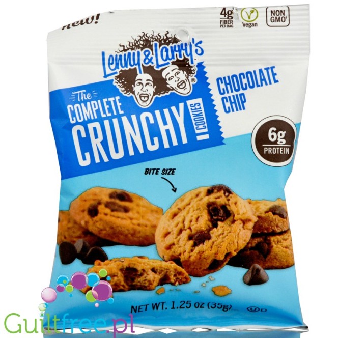 Complete Crunchy Cookie Chocolate Chip, protein enriched vegan cookies, peg bag