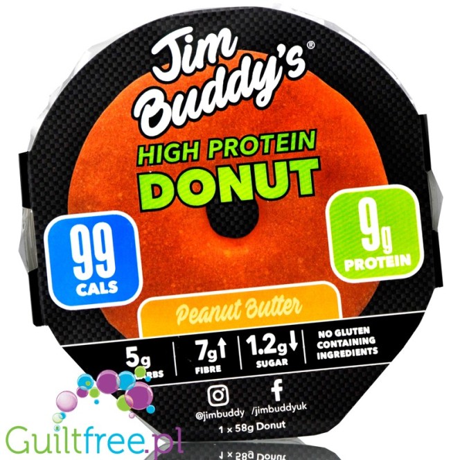 Jim Buddy's Protein Donut 99kcal WYCOFANY - donut proteinowy z masłem orzechowym