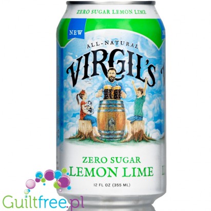 Virgil's Zero Lemon Lime - naturalny napój zero kalorii bez cukru ze stewią i erytrolem