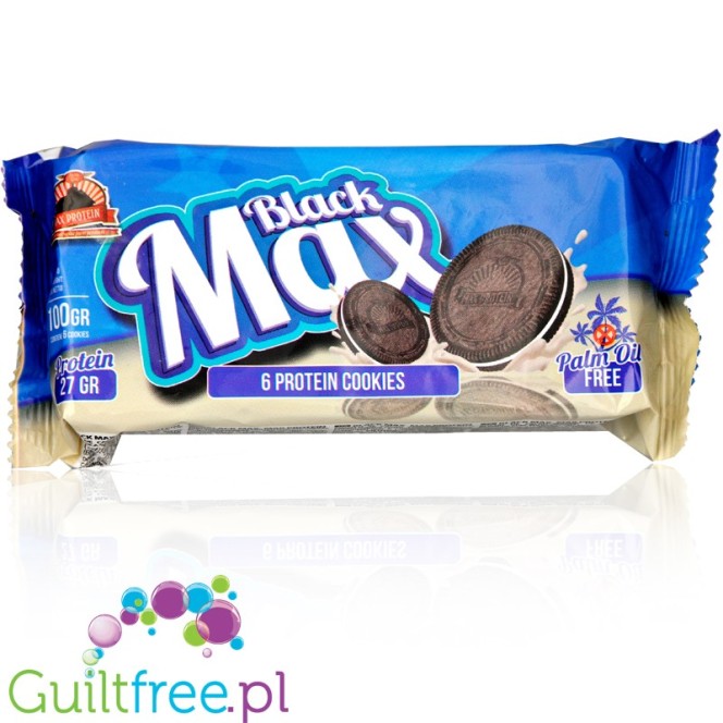 MAX Protein Black Max Cookies - no added sugar, high protein sandwich Oreo-like cookies