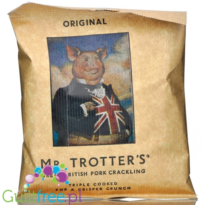 Mr Trotter's Pork Crackling - prażone keto chrupki z wieprzowiny B 54g - W 0g - T 43g