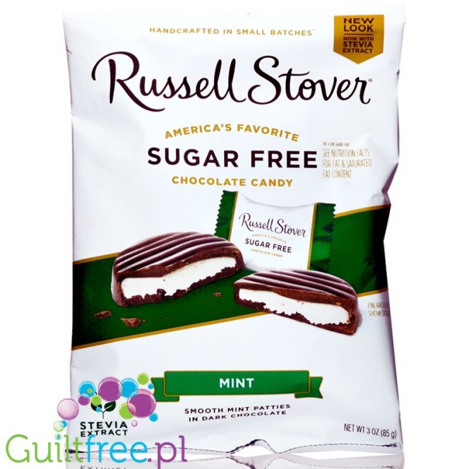 Russel Stover Stevia Mint Patties - czekoladki bez cukru z masą miętową