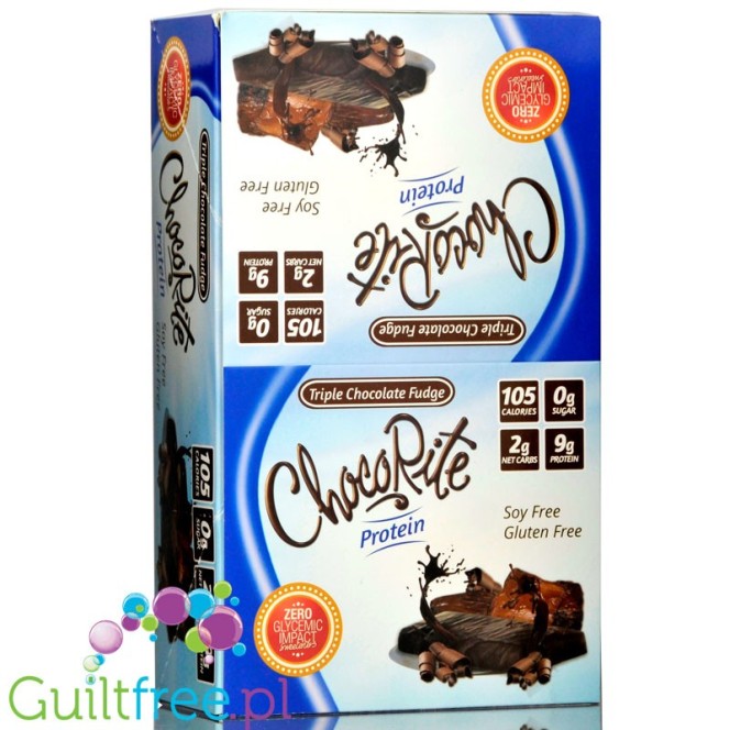 Healthsmart ChocoRite Triple Chocolate Fudge - PUDEŁKO x 16szt- baton białkowy bez cukru i bez maltitolu