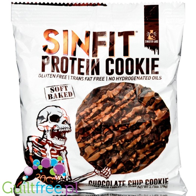 Sinister Labs Sinfit Cookie Chocolate - mocno czekoladowe bezglutenowe ciastko proteinowe
