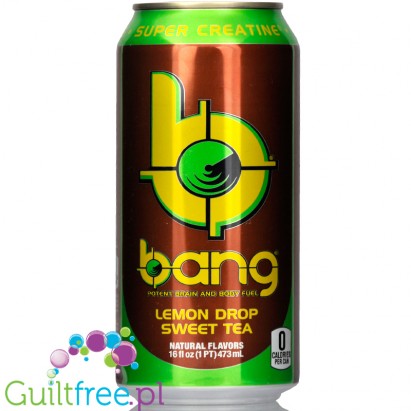 VPX Bang Lemon Drop Sweet Tea sugar free energy drink with BCAA, SuperCreatine and CoQ10