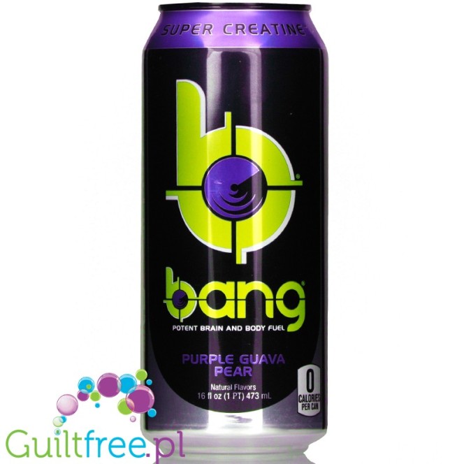 VPX Bang Purple Guava & Pear sugar free energy drink with BCAA, SuperCreatine and CoQ10