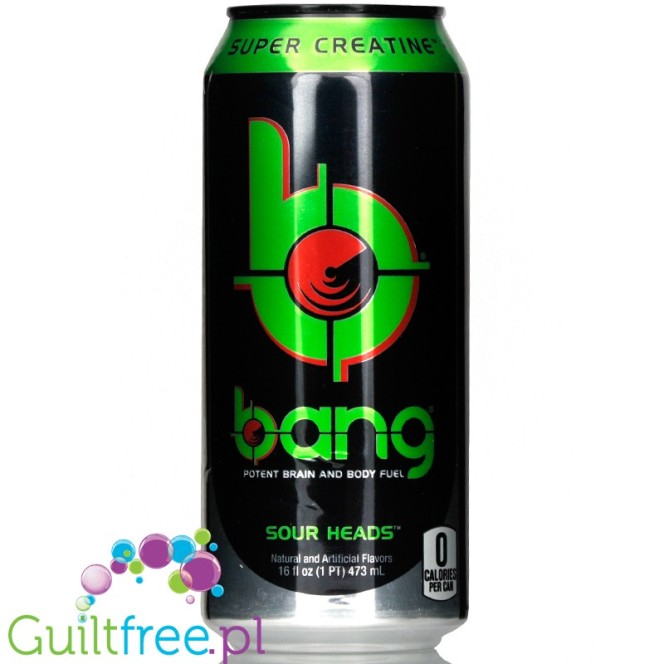 VPX Bang Sour Heads sugar free energy drink with BCAA, SuperCreatine and CoQ10