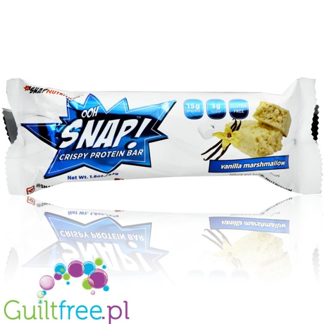 Ooh! Snap Crispy Vanilla Marshmallow - chrupiący baton białkowy 15g białka & 160kcal