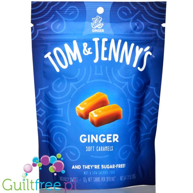 Tom & Jenny's Caramels Ginger - pierniczkowe keto krówki bez cukru z ksylitolem