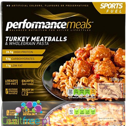 Performance Meal - Tray - Turkey Meatballs