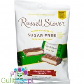 Russel Stover Peanut Butter Crunch sugar free stuffed chocolate candies, new formula with stevia and no sucralose