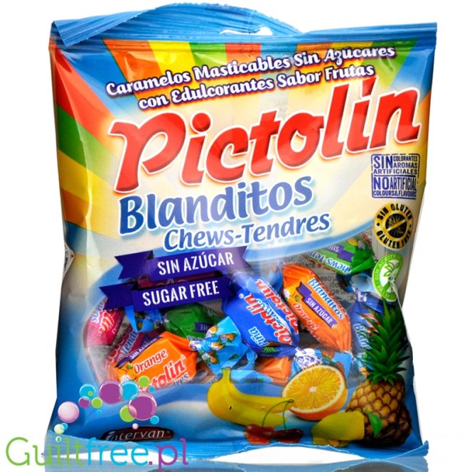 Pictolin Blanditos Tropical, miękkie cukierki bez cukru do żucia