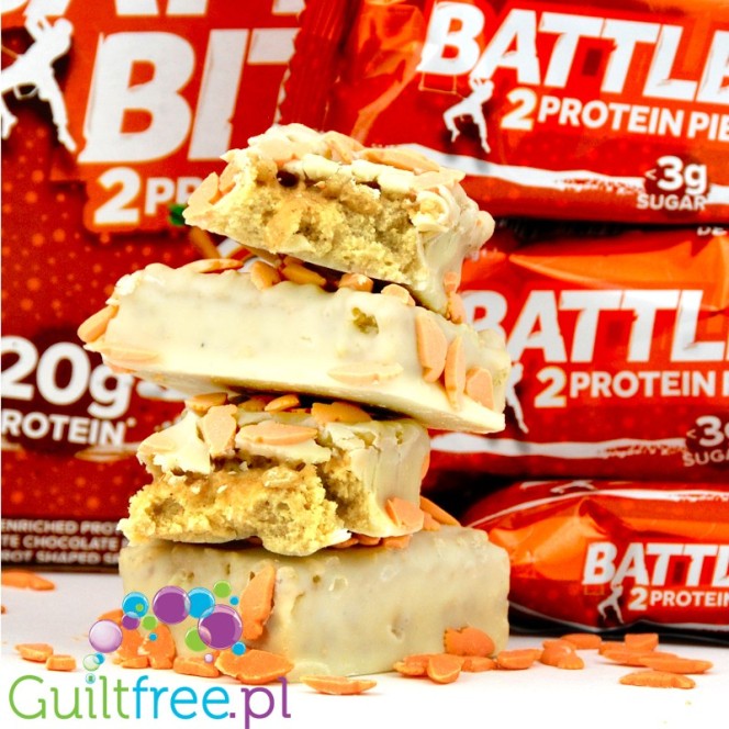 Battle Bites Frosted Carrot Cake twin protein bar cubes