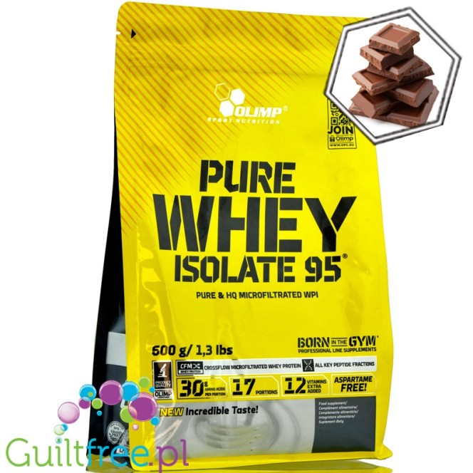 Olimp Pure Whey Isolate 95% Chocolate, 0,6kg, odżywka białkowa WPI