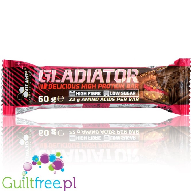 Olimp Gladiator Raspberry Dream baton proteinowy (Malina & Czekolada)
