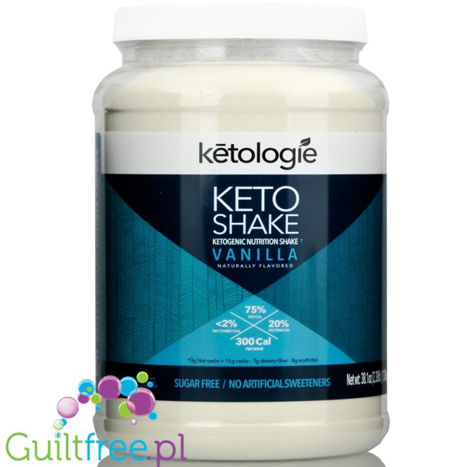 Ketologie Keto Shake, Ketogenic Nutrition Powder Vanilla 2.38 lb