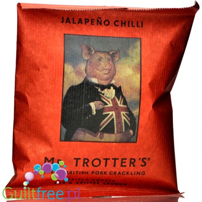 Mr Trotter's Pork Crackling Jalapeno & Chilli - prażone keto chrupki z wieprzowiny B 54g - W 0g - T 43g