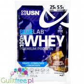 USN Blue Lab Whey Caramel Chocolate - odzywka białkowa WPI, WPC, WPH z Tolerase L