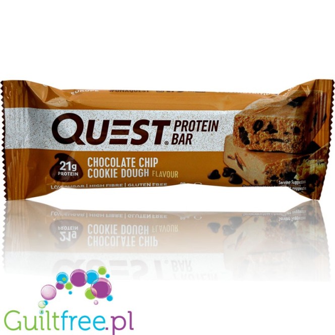 Quest Bar Chocolate Chip Cookie Dough -baton proteinowy Kruche Ciastka & Czekolada 20g białka