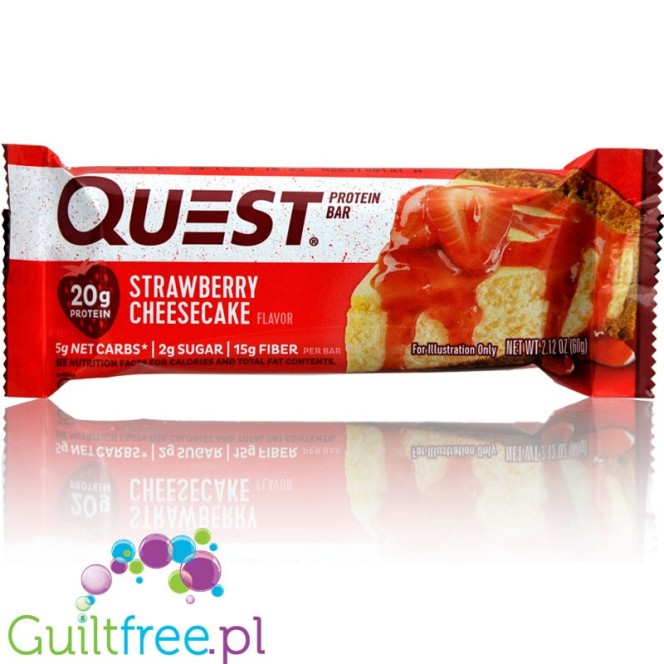 Quest Bar Strawberry Cheesecake - baton proteinowy Sernik Truskawkowy 20g białka
