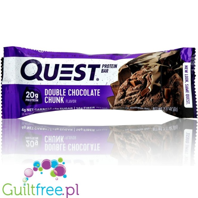 Quest Bar Double Chocolate Chunk - baton proteinowy Podwójnie Czekoladowy 20g białka