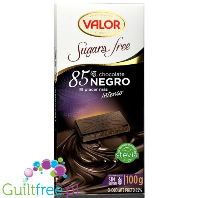 Valor sugar free dark chcolate with stevia 85% cocoa