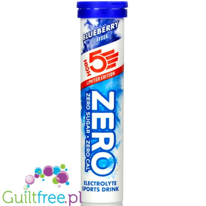 HIGH5 Zero Blueberry - elektrolity bez cukru w tabletkach, smak jagodowy