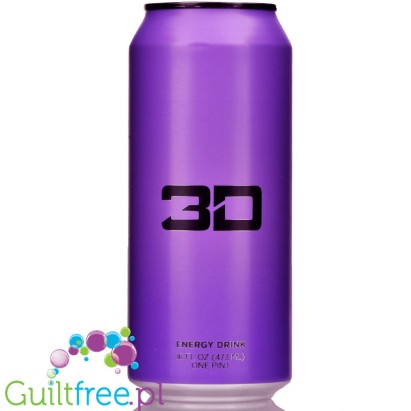 3D Purple sugar free energy drink