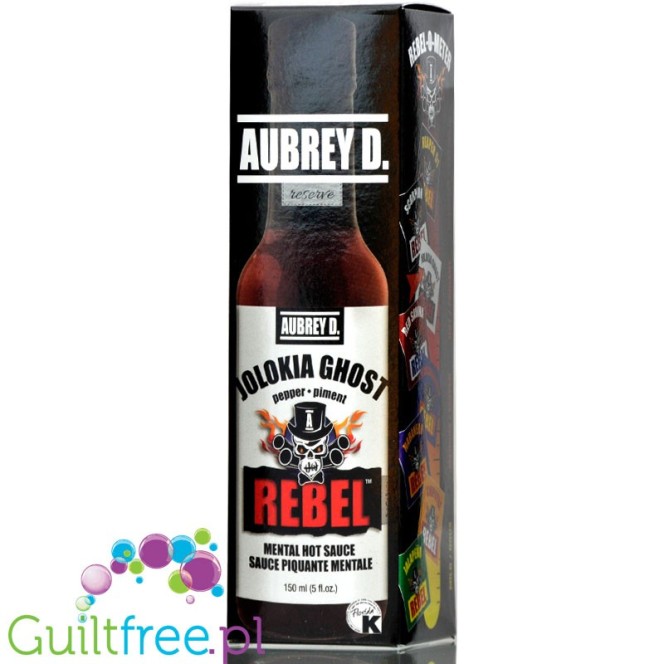 Aubrey D Rebel Jolokia Ghost Hot Sauce - ostry sos zero kalorii z papryczką Jolokia Naga, piekielnie ostry