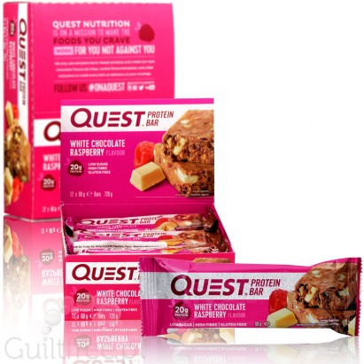 Quest Bar Protein Bar White Chocolate Raspberry Flavor