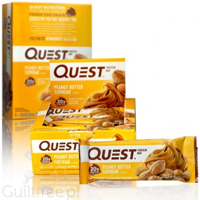 Quest baton proteinowy Masło Orzechowe Supreme 20g białka / 4g węglowodanów PUDEŁKO