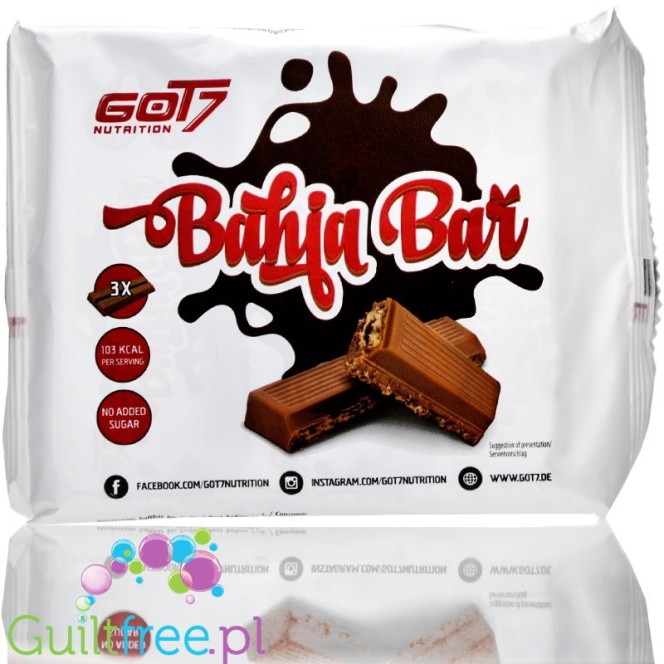 Got7 Bahia Bar Pro - 3 Pak (al la KitKat bez cukru) - batoniki z waflem w mlecznej czekoladzie